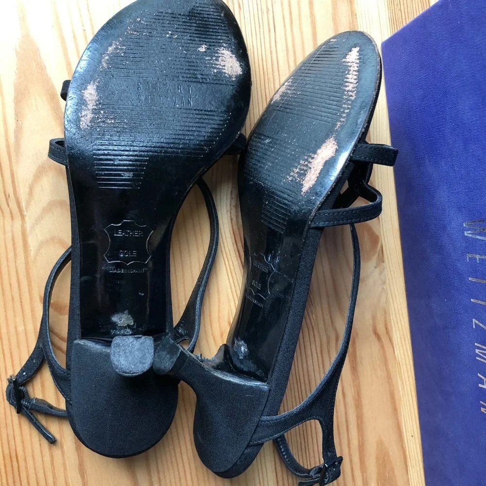 Stuart weitzman black leather shoes Sz 5M
